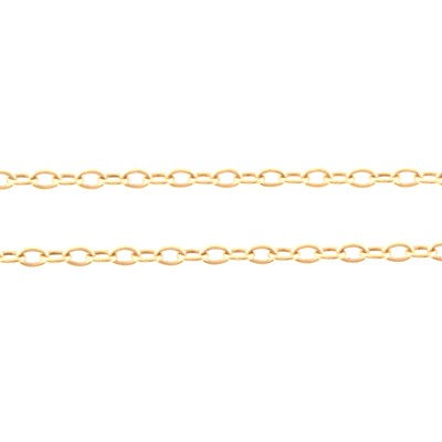 Lot 383 - A 9 carat yellow gold oval trace link chain.