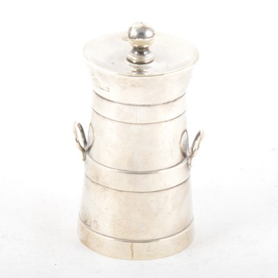 Lot 300 - A silver peppermill by Haseler & Bill, Chester 1920