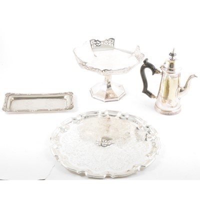 Lot 260 - An electroplated comport,  and other plated wares