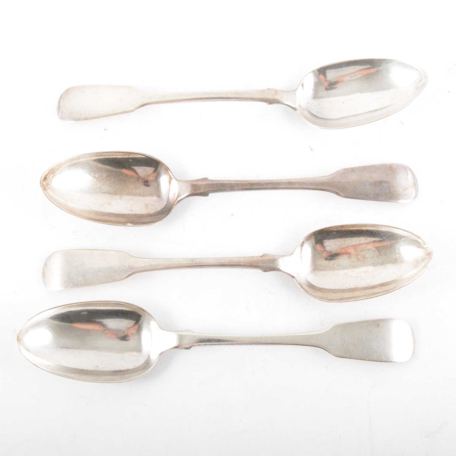 Lot 325 Four William IV silver tablespoons, John