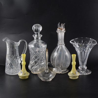 Lot 117 - Vintage glassware. including cordial decanter, other decanters, etc