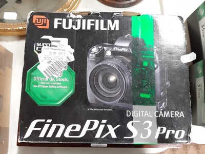 Lot 168 - Three digital SLR cameras; including Fujifilm...