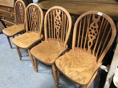 Lot 663 - Set of four elm mid 20thc Nottingham "Trent" chairs