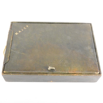 Lot 130 - A green Morocco document tray, by J C Vickery, London