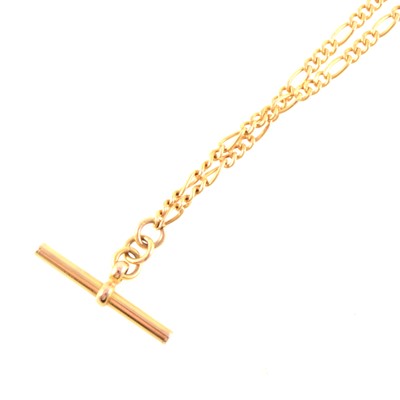 Lot 364 - A modern 9 carat yellow gold double albert watch chain.