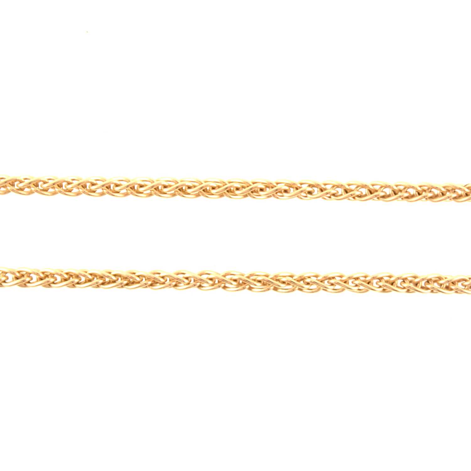 Lot 385 - A 9 carat yellow gold chain link necklace.