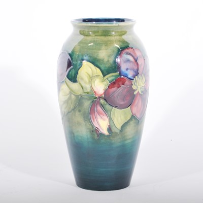Lot 9 - A Moorcroft ovoid vase in the Clematis design,19cm.