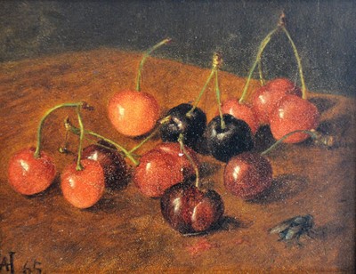 Lot 425 - A* H* , Still life of cherries