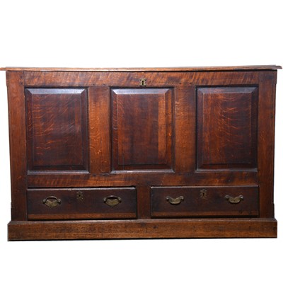 Lot 445 - George III oak mule chest