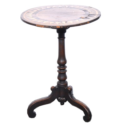 Lot 431 - Victorian mahogany tripod table, parquetry top