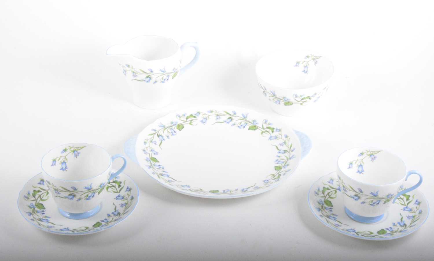 Lot 83 - A Shelley bone china teaset, Harebell pattern