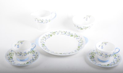 Lot 83 - A Shelley bone china teaset, Harebell pattern