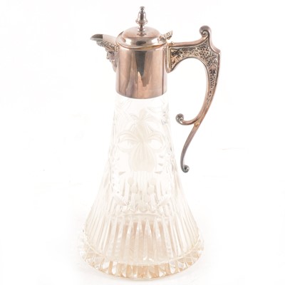 Lot 198 - Victorian style silver-mounted claret jug