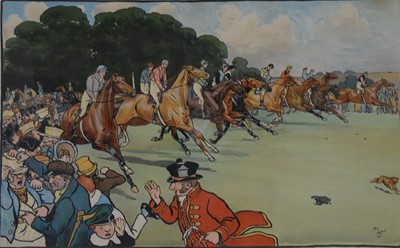 Lot 259 - After Cecil Aldin, The Blue Market Races, a set of six coloured prints