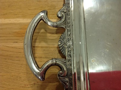 Lot 296 - German silver tea tray and kettle, 800 Standard, Posen