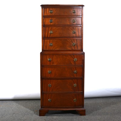 Lot 416 - Reproduction mahogany dwarf chest on chest