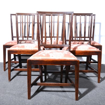 Lot 490 - Set of six Late Georgian mahogany dining chairs