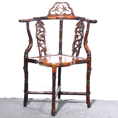 Lot 492 - Chinese rosewood corner chair