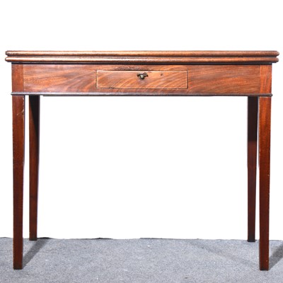 Lot 502 - George III mahogany card table, rectangular...