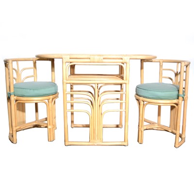 Lot 514 - Bamboo and cane table and chairs