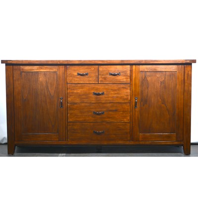 Lot 521 - Modern hardwood sideboard, purchased from Russell Francis