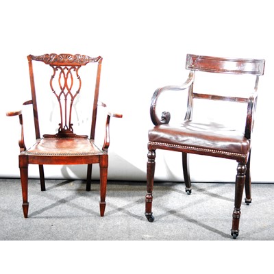 Lot 495 - Two Victorian elbow chairs