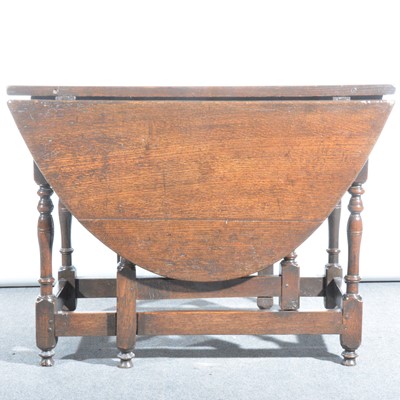 Lot 513 - Joined oak gateleg table, 18th Century