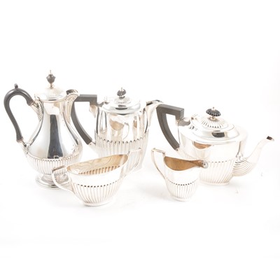 Lot 140 - A matched Britannia metal four-piece teaset, , etc.