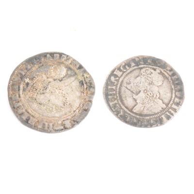 Lot 397 - Elizabeth I Sixpence 1573 and one other Elizabethan coin.