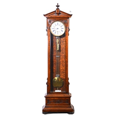 Lot 252 - A 19th Century walnut Vienna regulator floor standing clock