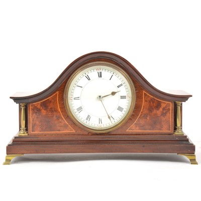 Lot 245 - An Edwardian mahogany and yew wood mantel clock