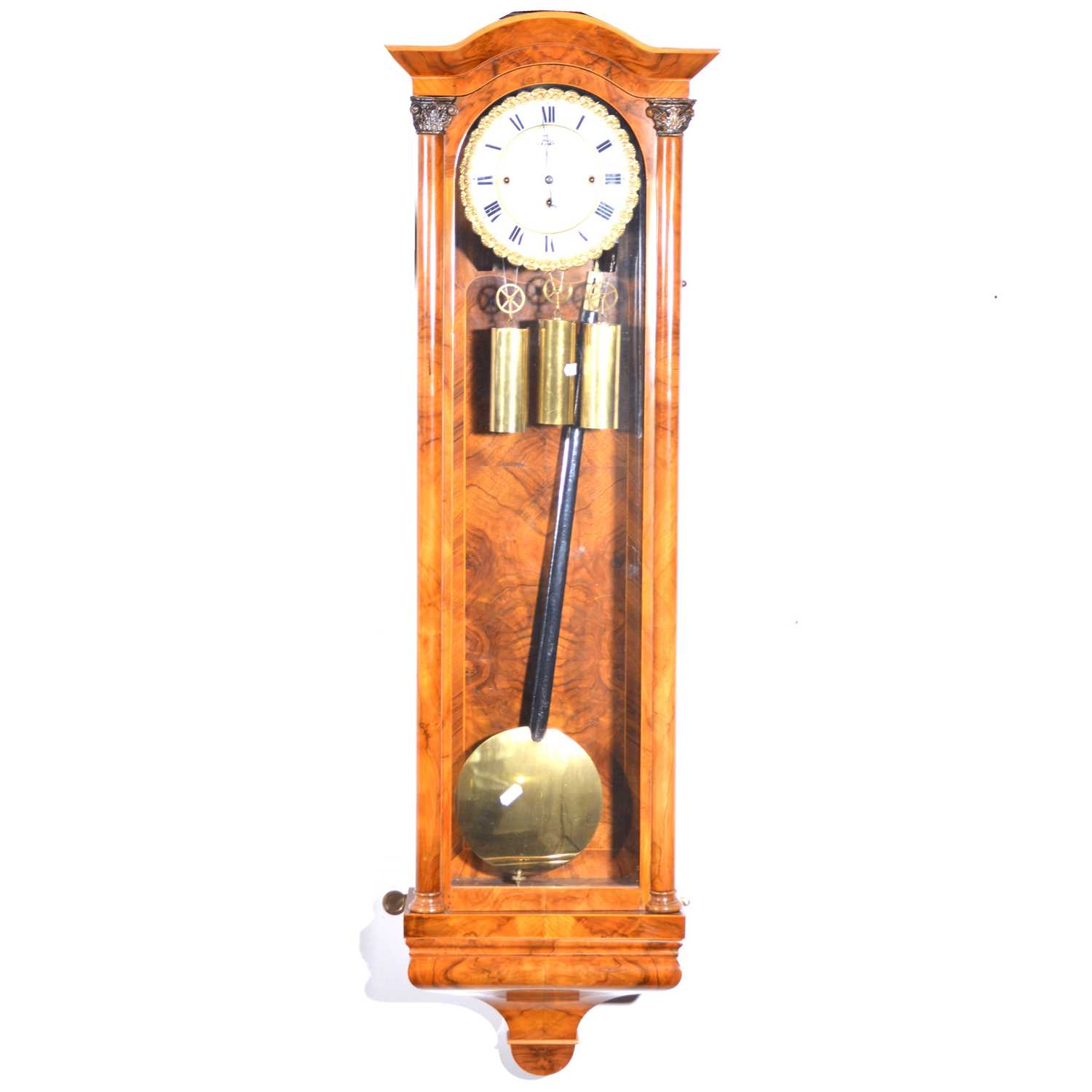 Lot 249 - A walnut cased Vienna wall clock, by Albert Fischer