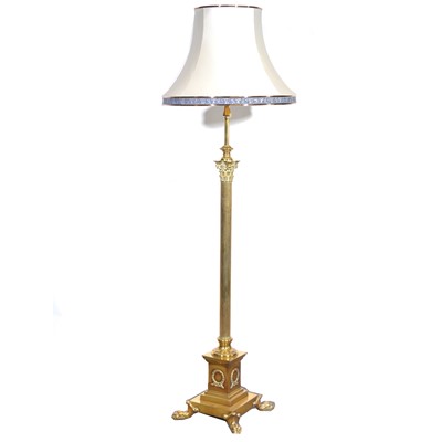 Lot 515 - Brass Corinthian column standard lamp