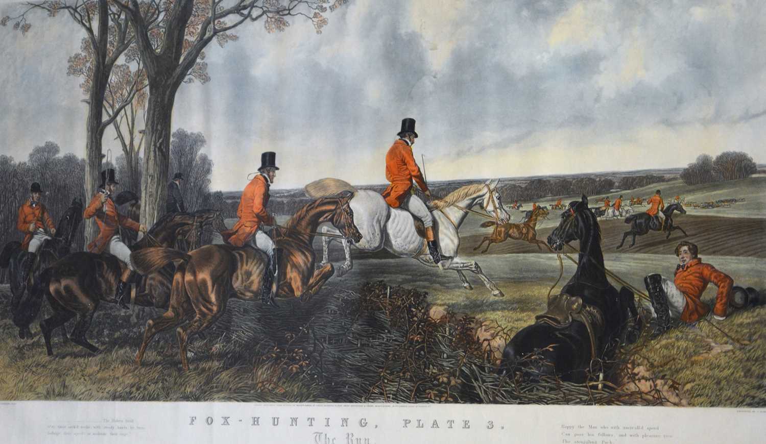 Lot 442 - John Harris, After J F Herring, Fox-Hunting Plate 3, The Run, from Fores's National Sports