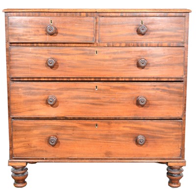 Lot 480 - Victorian mahogany chest of drawers.