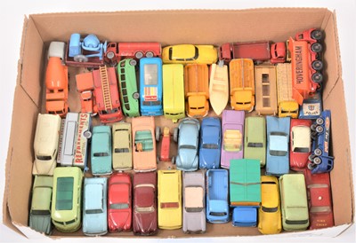Lot 143 - Matchbox Toys 1-75 series die-cast model cars and vehicles; a tray of loose example including Pontiac Convertible