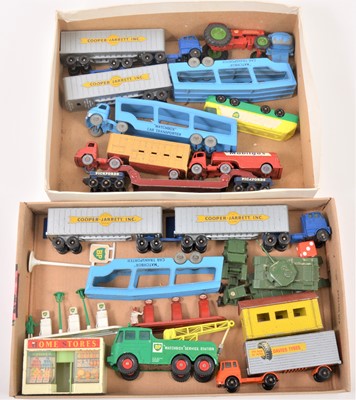 Lot 144 - Matchbox Toys Accessory Pack and Kingsize series die-cast model trucks and vehicles; two trays of loose examples