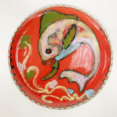 Lot 629 - A pottery 'Tuna' design plate by Charles Neveux, Ceramique Cerenne, Vallauris