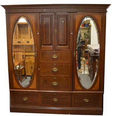 Lot 480 - Edwardian mahogany wardrobe