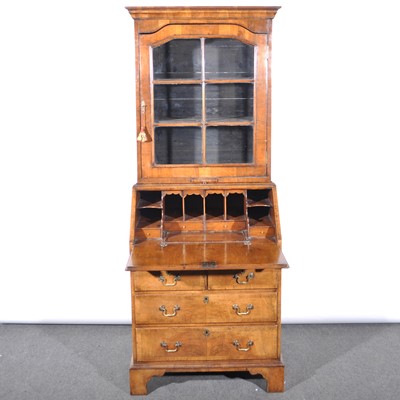 Lot 495 - A walnut bureau bookcase, in the George I style