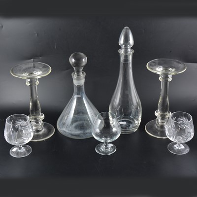 Lot 29 - Crystal ship's decanter, another contemporary decanter, etc