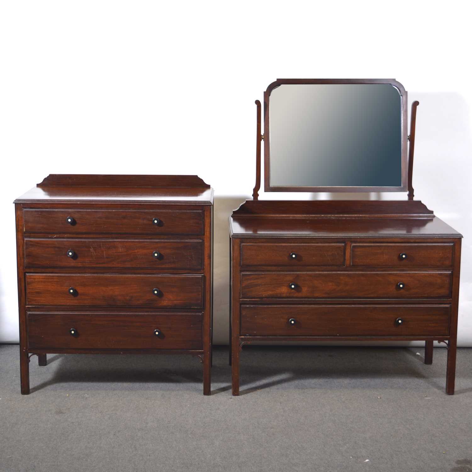 Lot 528 Edwardian mahogany dressing table and chest