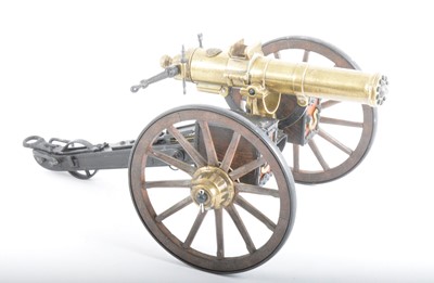 Lot 125 - A detailed model of a desk top Gatling field gun modelled by Hartford Conn
