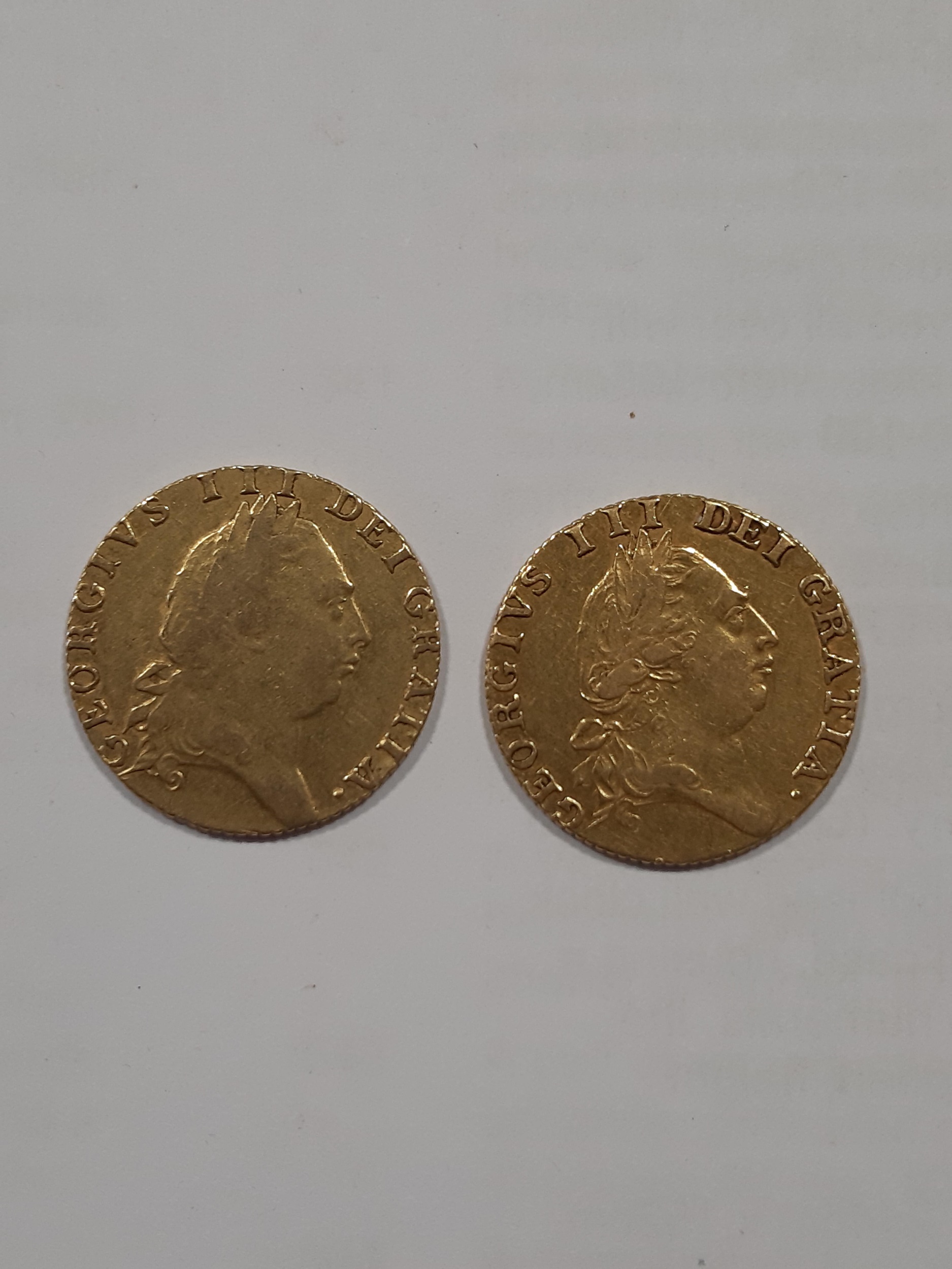 Lot 242 Two Gold Spade Guineas, III, 1787,