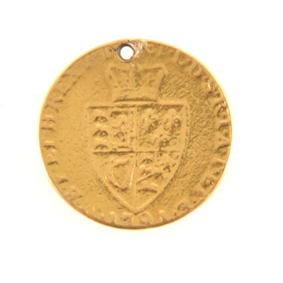 Lot 243 - A Gold Spade Guinea, George III, 1791, worn and drilled at top.