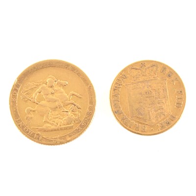 Lot 249 - A Gold Full Sovereign, George III, 1820, a Gold Half Sovereign, George III, 1817.