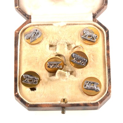 Lot 229 - A set of six Leicester Regiment dress studs by Firmin of London.