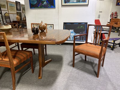 Lot 1078 - Rosewood dining room suite, by Gordon Russell Ltd, circa 1970s.