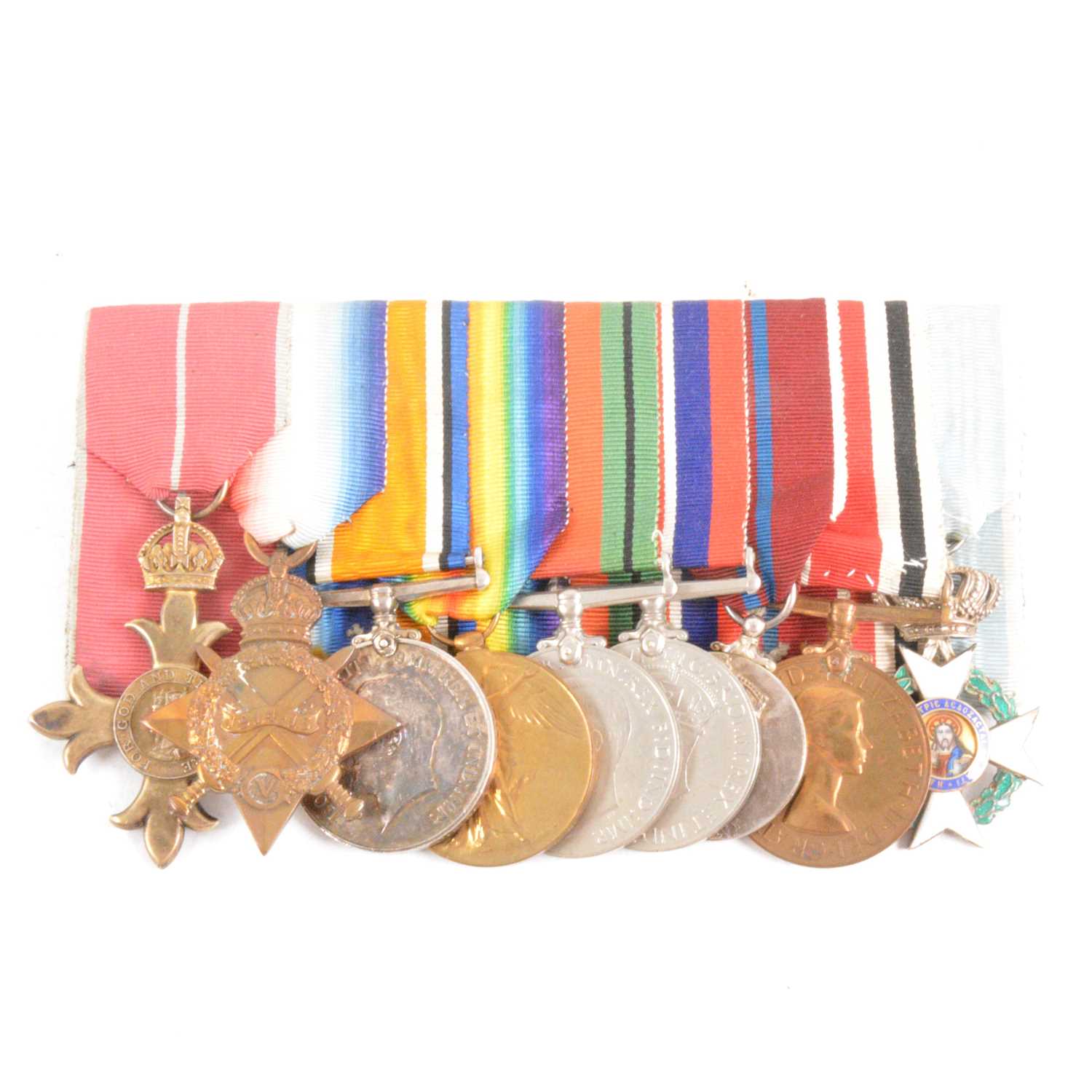 Lot 394 - Medals; WWI and WWII medals and Order of The Redeemer