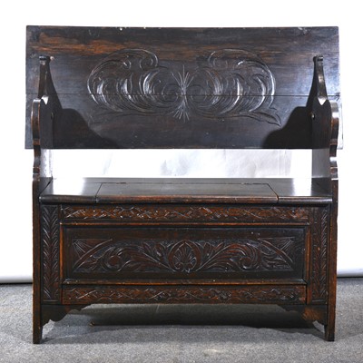 Lot 469 - Victorian oak monk's bench